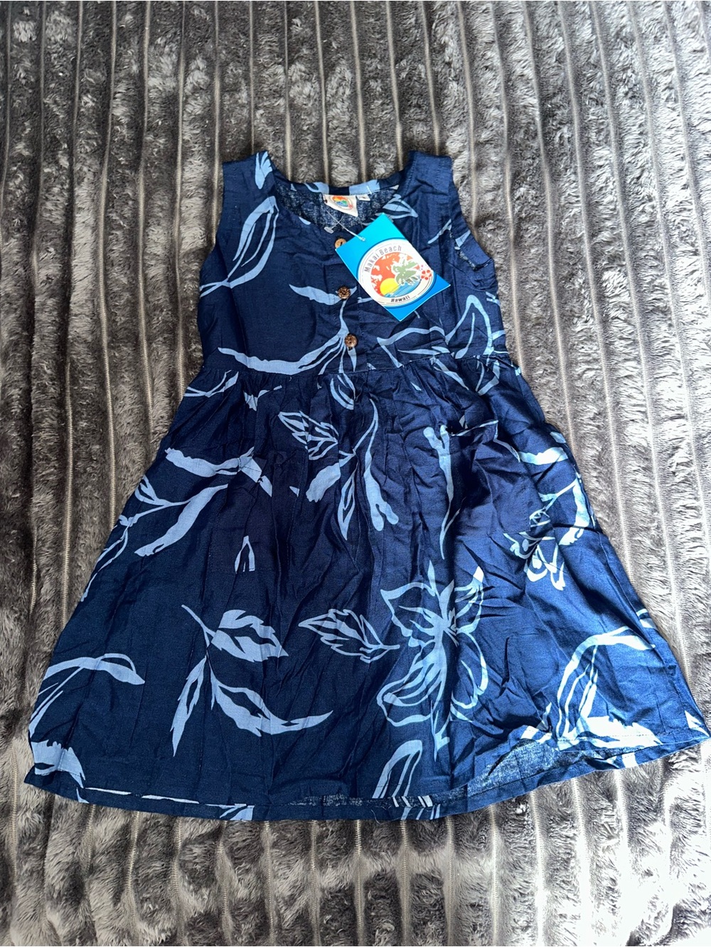 Girls' Navy Blue Floral Sundress